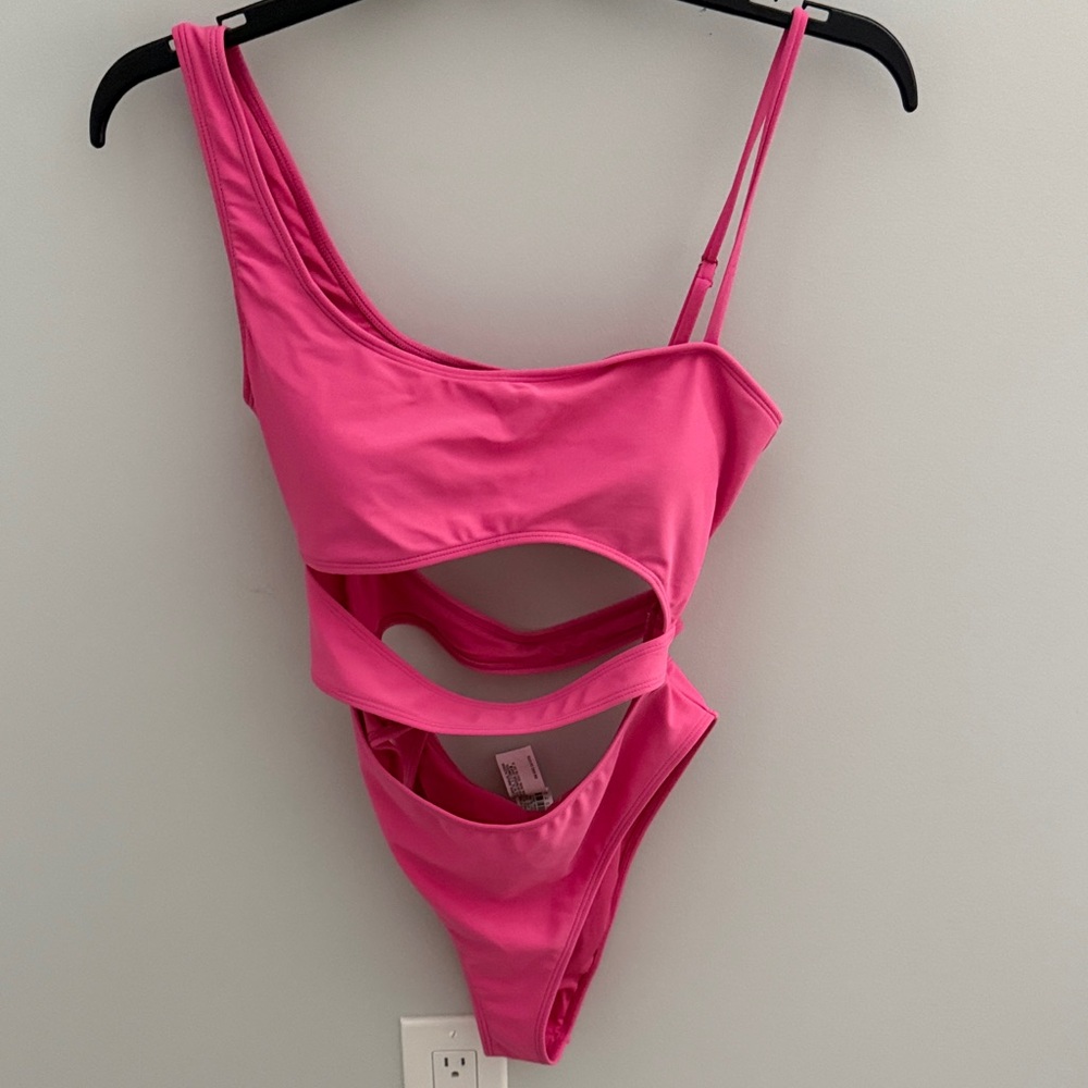 Forever 21 Pink Cutout One Piece Swimsuit